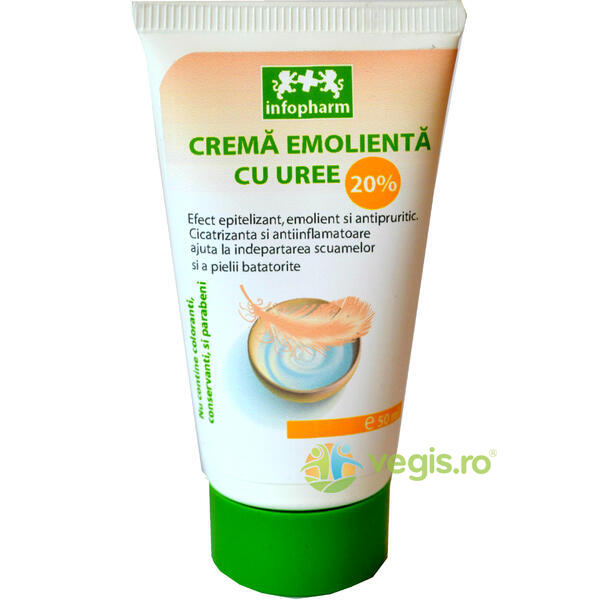 Crema Emolienta Cu Uree 20% 50ml, INFOPHARM, Unguente, Geluri Naturale, 1, Vegis.ro