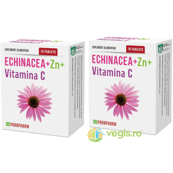Pachet Echinacea + Zinc + Vitamina C 30cps+30cps, QUANTUM PHARM, Raceala & Gripa, 1, Vegis.ro