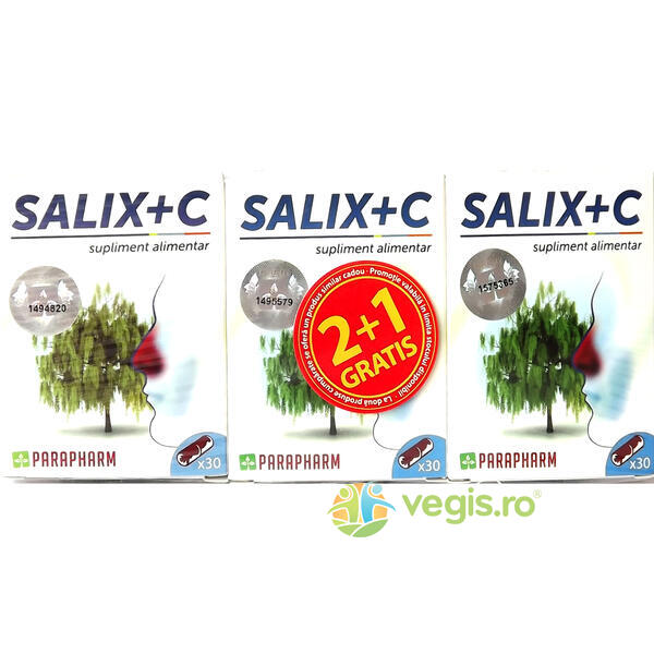 Pachet Salix + Vitamina C 30cps  2+1 Gratis, QUANTUM PHARM, Raceala & Gripa, 1, Vegis.ro