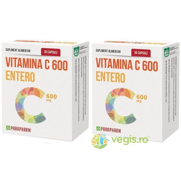 Pachet Vitamina C 600mg Entero 30cps+30cps, QUANTUM PHARM, Pachete 1+1, 1, Vegis.ro