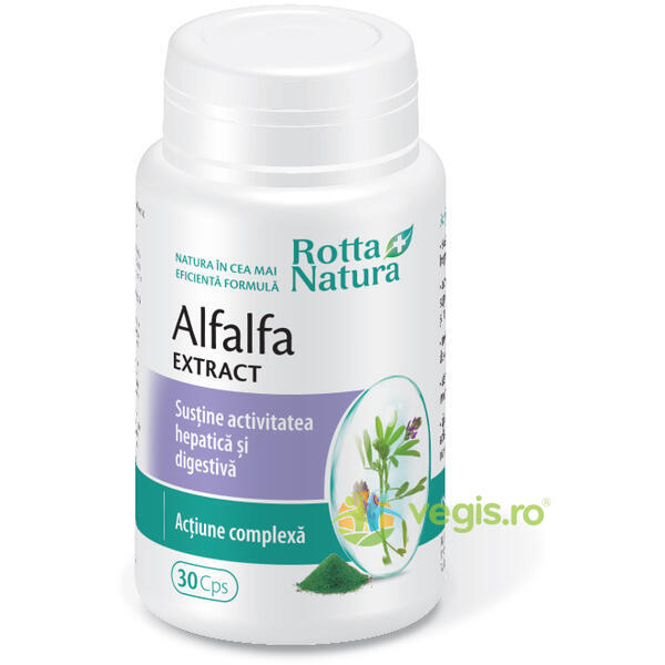 Alfalfa (Lucerna Verde) Extract 30cps, ROTTA NATURA, Capsule, Comprimate, 1, Vegis.ro