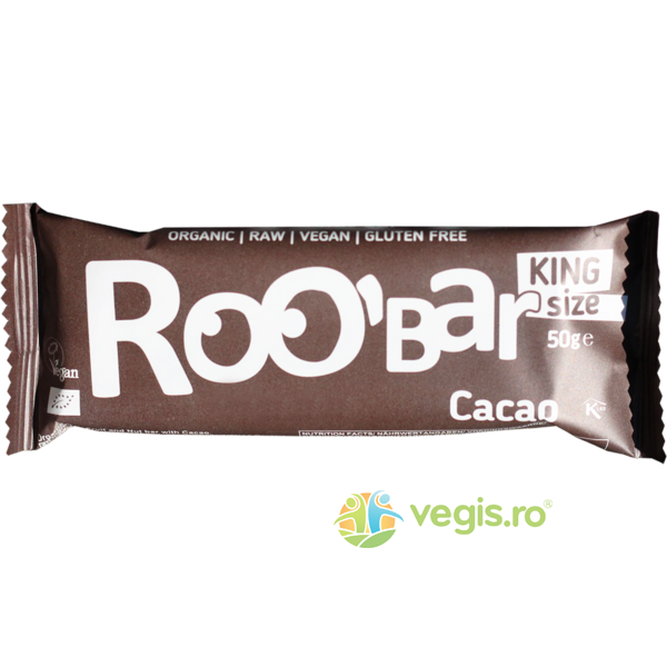 Baton cu Cacao Raw Ecologic/Bio 50gr, ROOBAR, Dulciuri sanatoase, 1, Vegis.ro