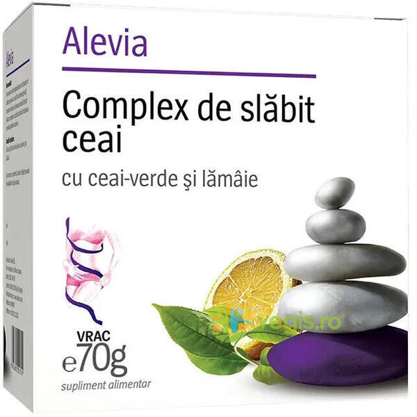 Complex De Slabit Ceai Cu Ceai  Verde Si Lamaie 70gr, ALEVIA, Detoxifiere, 1, Vegis.ro