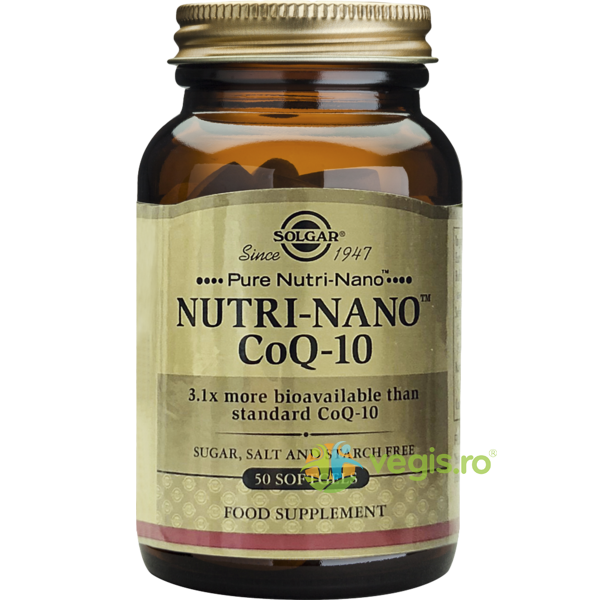 Nutri-Nano Coenzima Q10 3.1x 50cps, SOLGAR, Remedii Capsule, Comprimate, 1, Vegis.ro