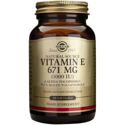 Vitamina E din surse naturale 671 mg (1000 UI) 50cps SOLGAR