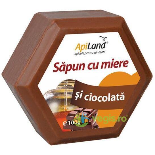 Sapun Natural Cu Miere Si Ciocolata 100gr, APILAND, Sapunuri, Gel dus, 1, Vegis.ro