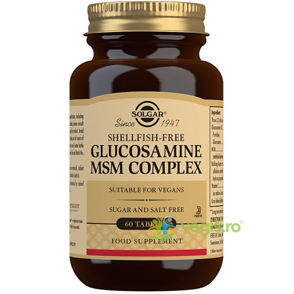 Glucosamine MSM Complex 60tb (Complex Glucozamina MSM), SOLGAR, Capsule, Comprimate, 1, Vegis.ro