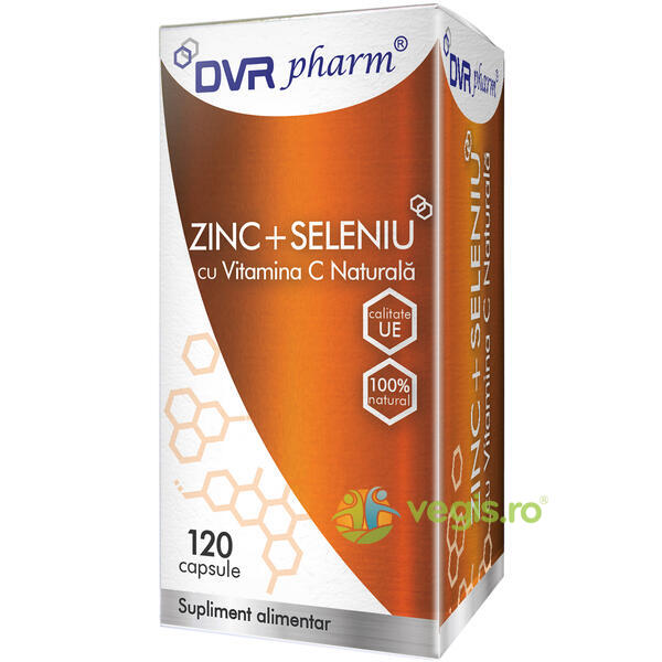 Zinc Seleniu Cu Vitamina C Naturala 120cps, DVR PHARM, Capsule, Comprimate, 1, Vegis.ro