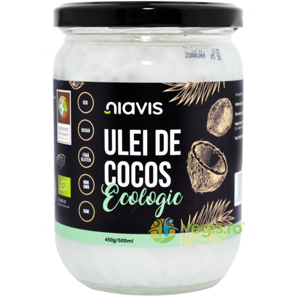 Ulei de Cocos Extra Virgin Ecologic/Bio 450g/500ml, NIAVIS, Produse Vegane, 2, Vegis.ro