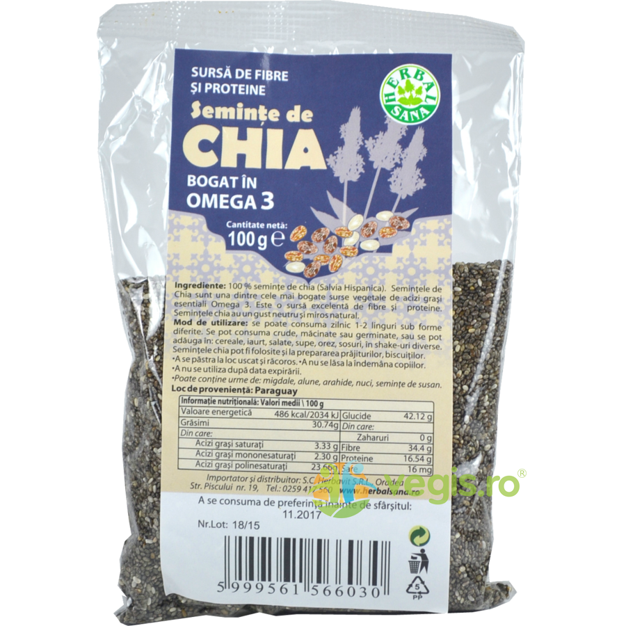 Seminte De Chia 100g 100g| Alimentare