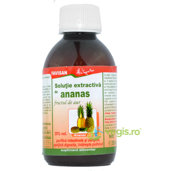 Solutie Extractiva De Ananas 200ml, FAVISAN, Tincturi simple, 1, Vegis.ro