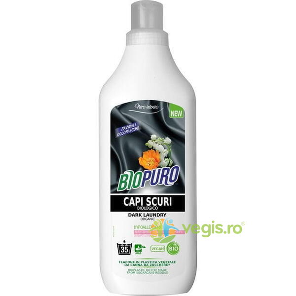 Detergent pentru Rufe Negre Ecologic/Bio 1000ml, BIOPURO, Detergenti de Rufe, 2, Vegis.ro