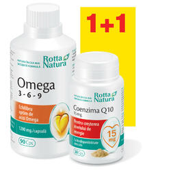 Pachet Omega 3-6-9 90cps + Coenzima Q10 15mg 30cps ROTTA NATURA