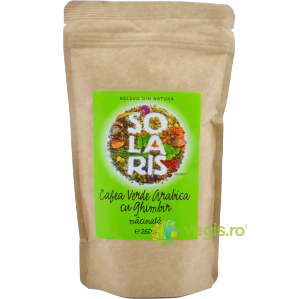 Cafea Verde Arabica Macinata Cu Ghimbir 260g, SOLARIS, Produse de Slabit, 1, Vegis.ro