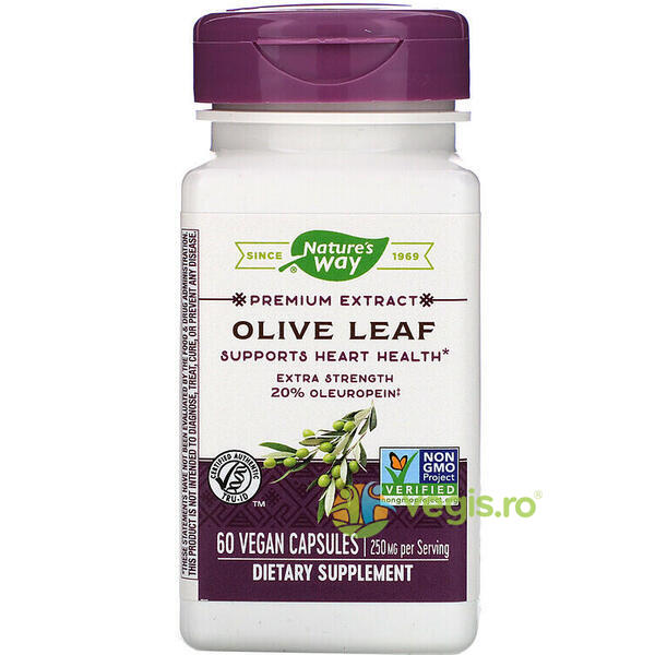 Olive Leaf 20% Oleuropein 60cps Secom,, NATURE'S  WAY, Antibiotice naturale, 2, Vegis.ro
