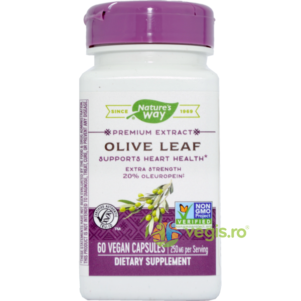 Olive Leaf 20% Oleuropein 60cps Secom,, NATURE'S  WAY, Antibiotice naturale, 2, Vegis.ro