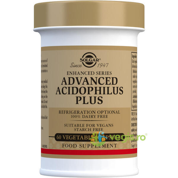 Advanced Acidophilus Plus (Probiotice) 60cps Vegetale, SOLGAR, Capsule, Comprimate, 1, Vegis.ro
