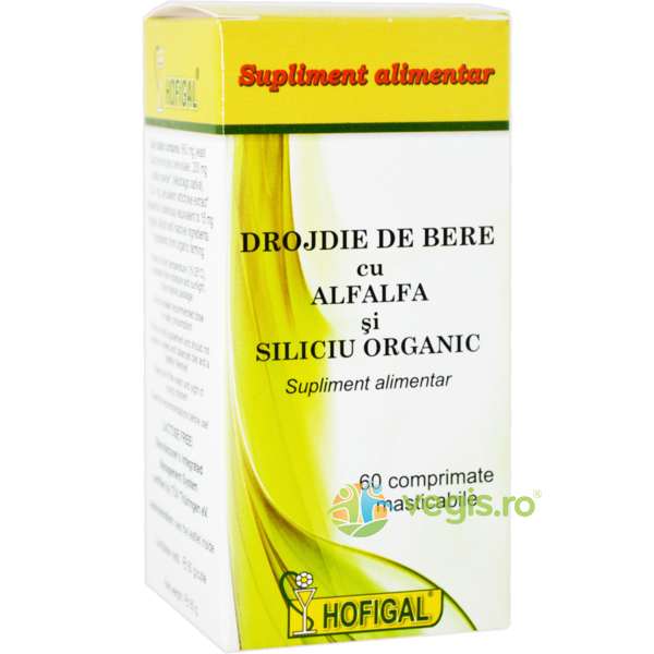 Drojdie Bere cu Alfalfa si Siliciu Organic 60cpr, HOFIGAL, Remedii Capsule, Comprimate, 1, Vegis.ro