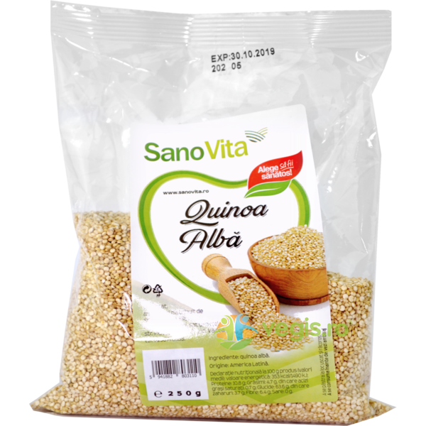 Quinoa Alba 250gr, SANOVITA, Superalimente, 1, Vegis.ro