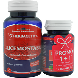 Pachet Glicemostabil 60cps+10cps HERBAGETICA