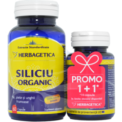 Pachet Siliciu Organic 60cps+10cps HERBAGETICA