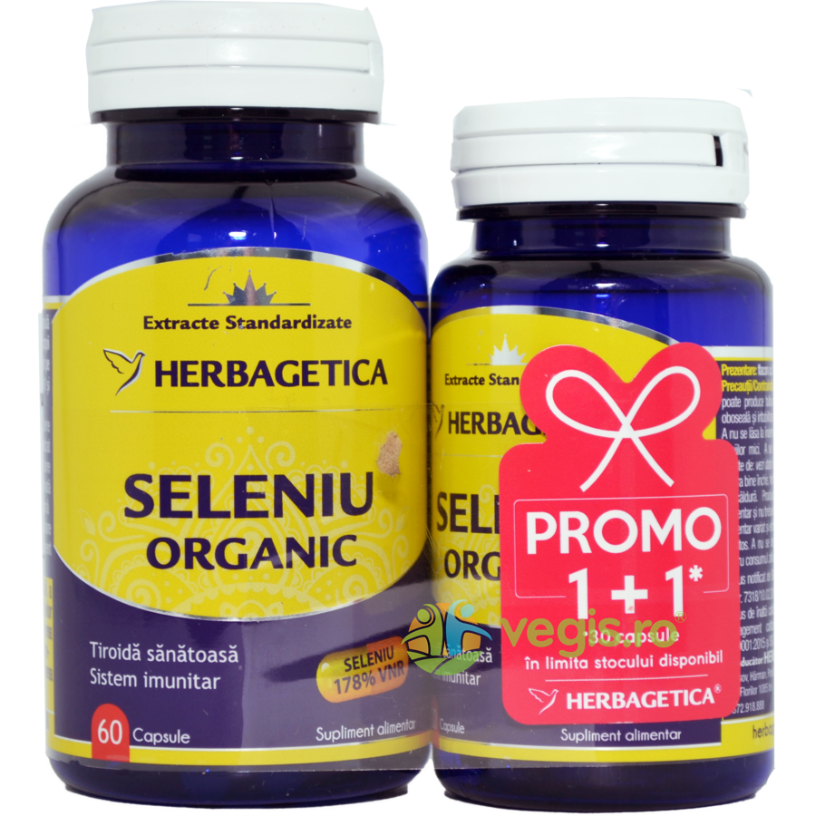 Pachet Seleniu Organic 60cps+30cps Herbagetica