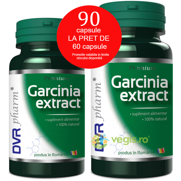 Garcinia Extract Pachet 90cps la pret de 60cps, DVR PHARM, Capsule, Comprimate, 1, Vegis.ro