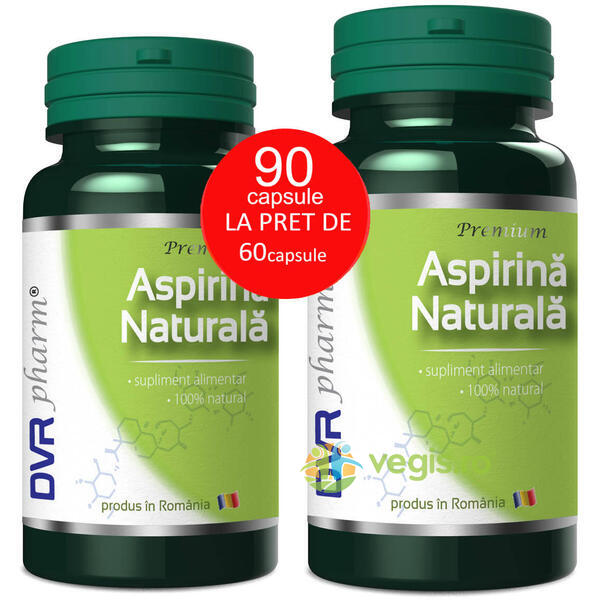 Aspirina Naturala Pachet 90cps la pret de 60cps, DVR PHARM, Capsule, Comprimate, 1, Vegis.ro