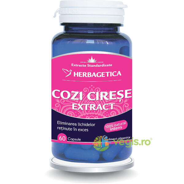 Cozi de Cirese Extract 60cps, HERBAGETICA, Remedii Capsule, Comprimate, 1, Vegis.ro