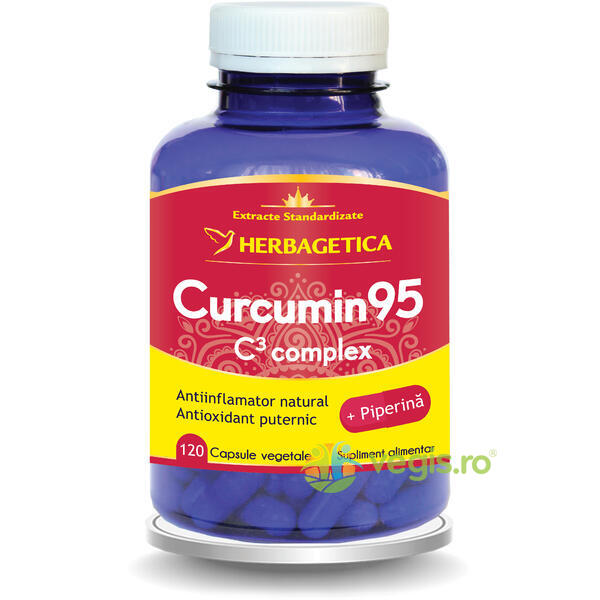 Curcumin 95 C3 Complex 120cps, HERBAGETICA, Capsule, Comprimate, 1, Vegis.ro