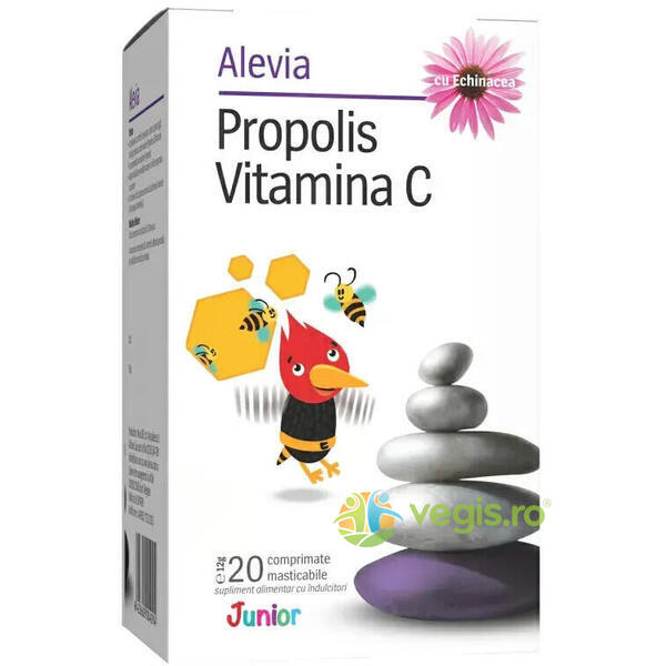 Propolis Vitamina C cu Echinacea Junior 20cpr Masticabile, ALEVIA, Mamici si copii, 1, Vegis.ro