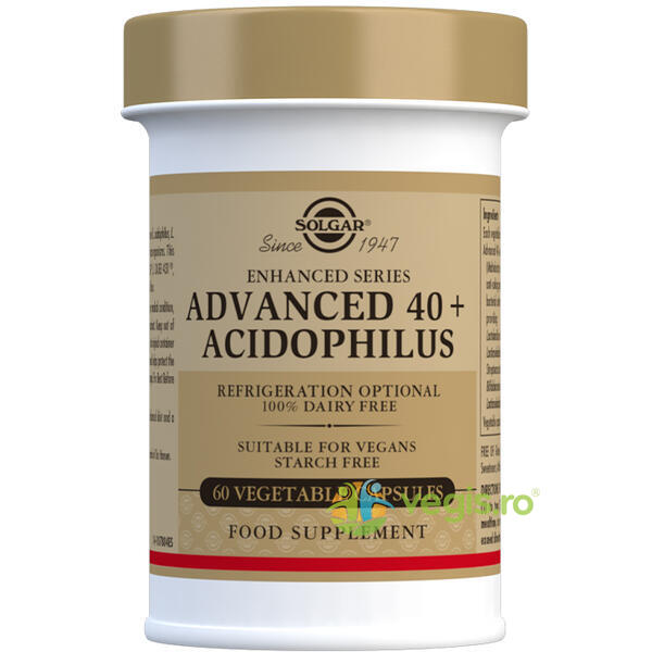 Advanced 40+ Acidophilus(Probiotice) 60cps Vegetale, SOLGAR, Capsule, Comprimate, 1, Vegis.ro