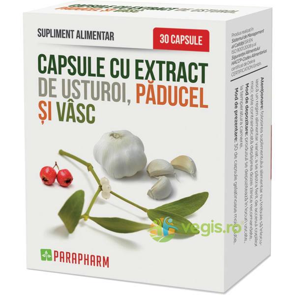 Capsule Cu Extract De Usturoi, Paducel, Vasc 30cps, QUANTUM PHARM, Remedii Capsule, Comprimate, 1, Vegis.ro