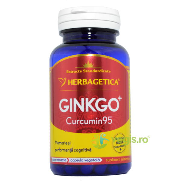 Ginkgo Curcumin 95 60cps, HERBAGETICA, Remedii Capsule, Comprimate, 1, Vegis.ro