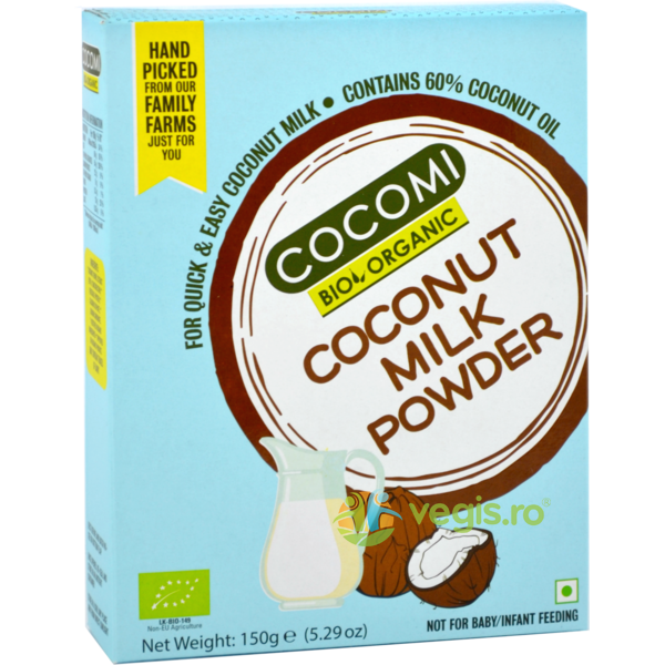 Lapte Praf de Cocos Ecologic/Bio 150g, COCOMI, Produse din Nuca de Cocos, 1, Vegis.ro
