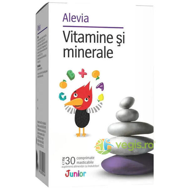 Vitamine si Minerale Junior 30cpr masticabile, ALEVIA, Vitamine, Minerale & Multivitamine, 1, Vegis.ro