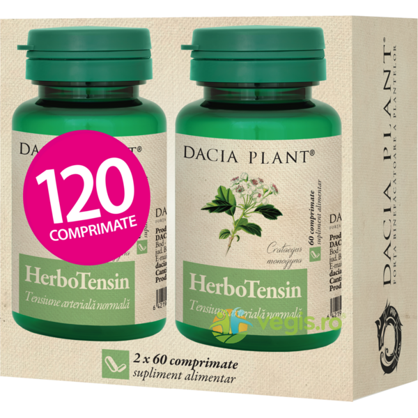 Herbotensin 120cpr, DACIA PLANT, Capsule, Comprimate, 1, Vegis.ro
