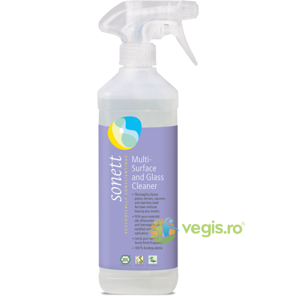 Detergent Pentru Sticla Si Alte Suprafete Ecologic/Bio 500ml Sonett, SONETT, Produse de Curatenie Casa, 1, Vegis.ro