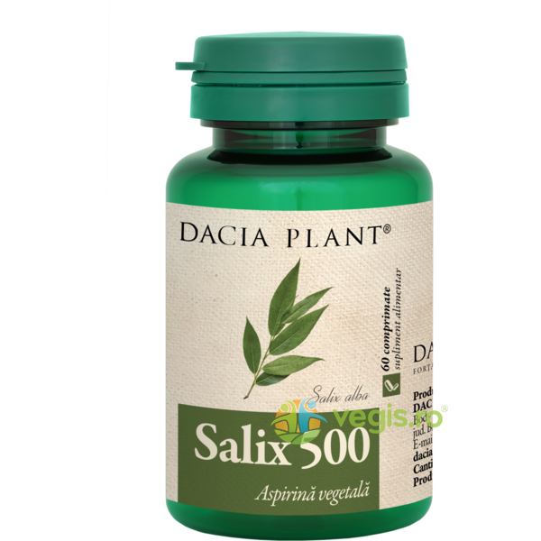 Salix 500 (Aspirina Vegetala) 60Cpr, DACIA PLANT, Capsule, Comprimate, 1, Vegis.ro