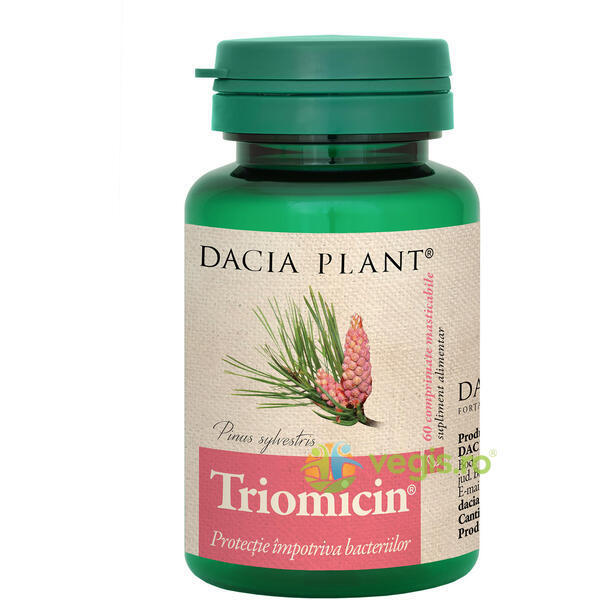 Triomicin 60Cpr Masticabile, DACIA PLANT, Capsule, Comprimate, 1, Vegis.ro