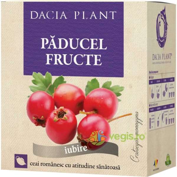 Ceai De Paducel Fructe 50g, DACIA PLANT, Ceaiuri vrac, 1, Vegis.ro