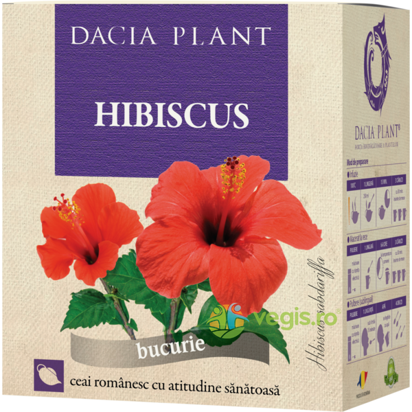 Ceai De Hibiscus 50g, DACIA PLANT, Ceaiuri vrac, 1, Vegis.ro