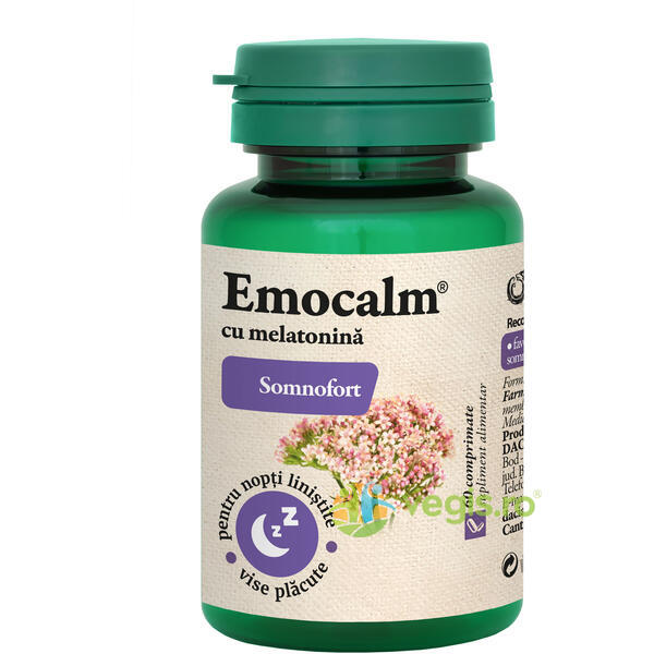 Emocalm cu Melatonina (Somnofort ) 60Cpr, DACIA PLANT, Capsule, Comprimate, 1, Vegis.ro