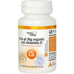 Calciu Si Magneziu Organic Cu Vitamina D 60Cpr DACIA PLANT