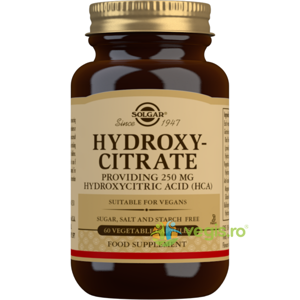 Hydroxy Citrate (Hydroxycitric Acid - HCA) Hidroxicitrat 250mg 60 Capsule Vegetale, SOLGAR, Capsule, Comprimate, 1, Vegis.ro