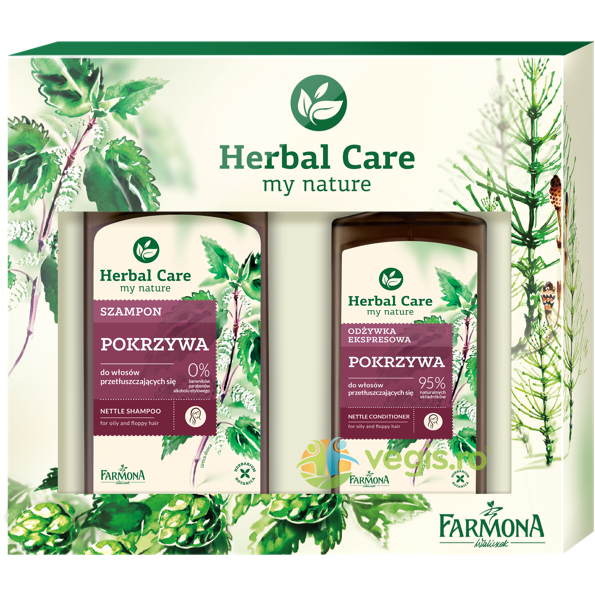 Pachet Herbal Care Urzica (Sampon 330ml + Balsam Spray 200ml), FARMONA, Pachete Cosmetice, 1, Vegis.ro