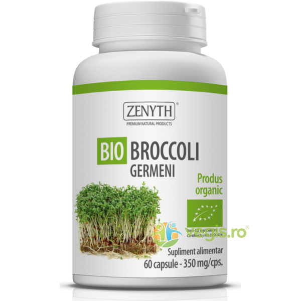Germeni de Broccoli 350mg Ecologici/Bio 60cps, ZENYTH PHARMA, Capsule, Comprimate, 1, Vegis.ro