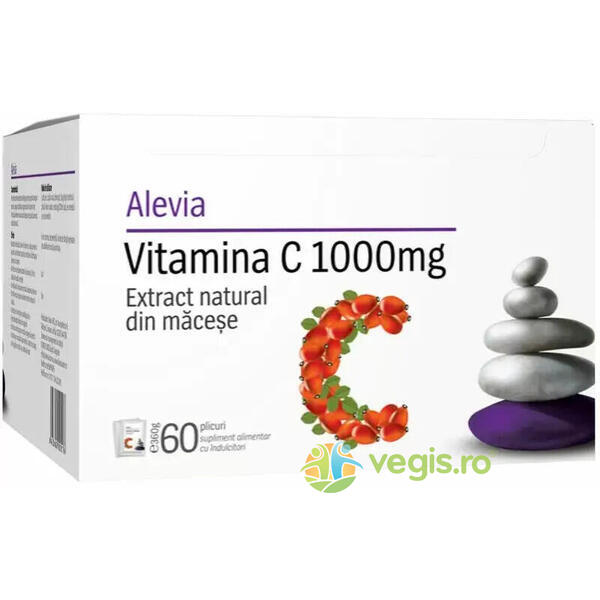 Vitamina C 1000mg 60dz, ALEVIA, Vitamine, Minerale & Multivitamine, 1, Vegis.ro