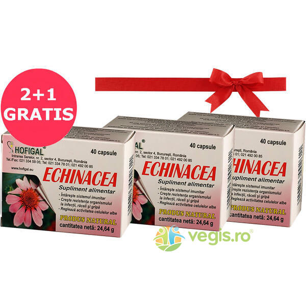 Echinacea 40cps 2+1 Gratis, HOFIGAL, Pachete Suplimente, 1, Vegis.ro