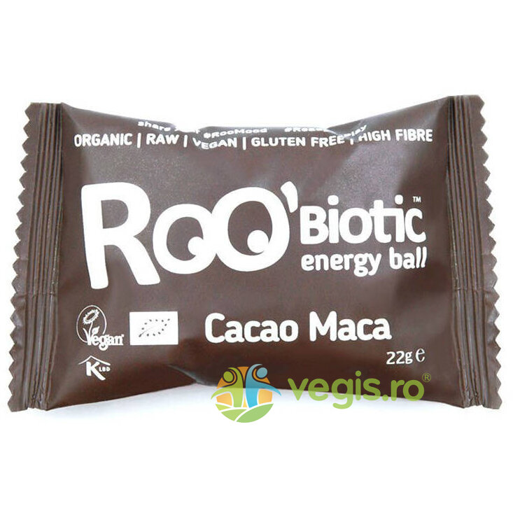 Bila Energizanta cu Cacao si Maca fara Gluten Roobiotic Ecologica/Bio 22g 22g Alimentare
